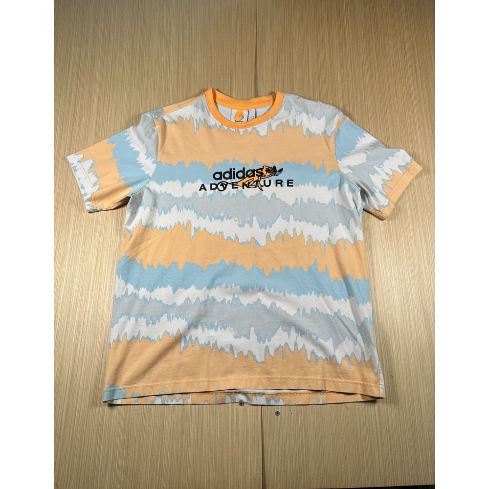 Adidas Adventure T Shirt Mens Large Multicolor Tie Dye Chameleon Logo Streetwear